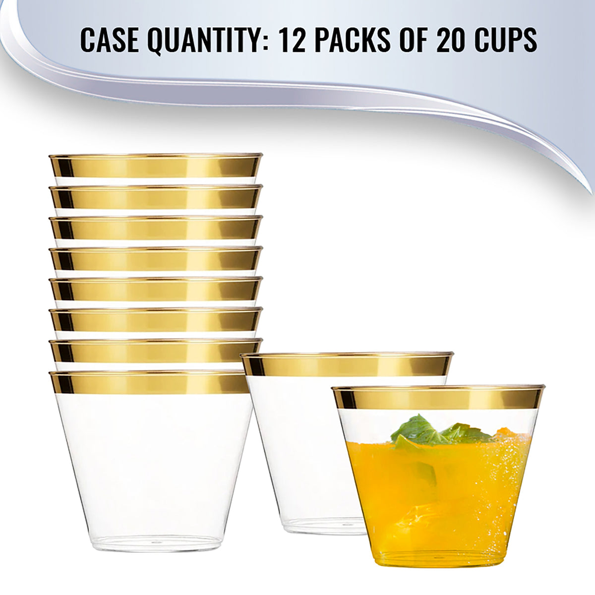 Kaya Premium Crystal Clear Party Cups, 9 oz. (20-Pack) - Elegant Plastic  Drinkware, Perfect for Parties, Weddings or Everyday Use